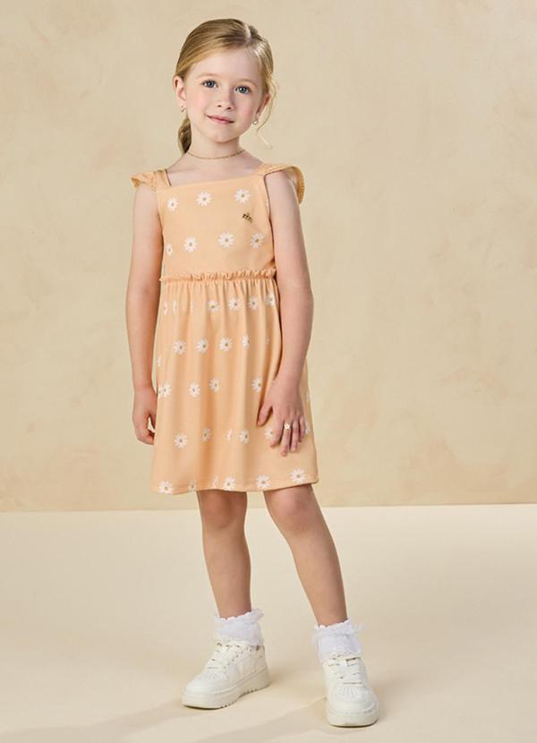 Milli e Nina - Vestido em Newtech Texturizado Amarelo