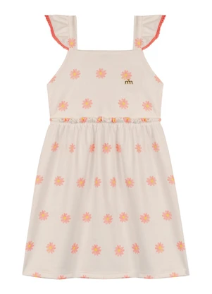 Milli e Nina - Vestido em Newtech Texturizado  Bege - MILLI E NINA