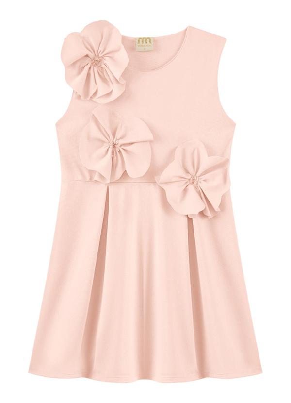 Milli e Nina - Vestido em Newtech Texturizado Rosa 2