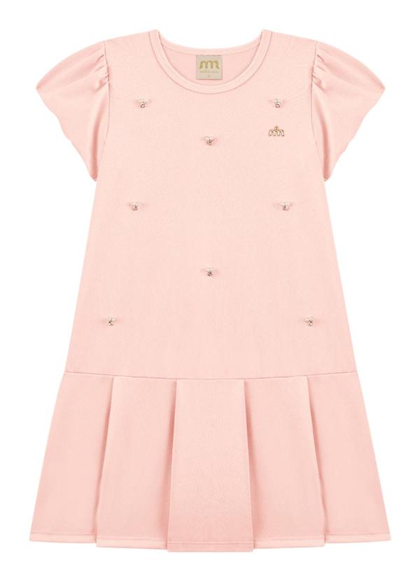 Milli e Nina - Vestido em Newtech Texturizado Rosa