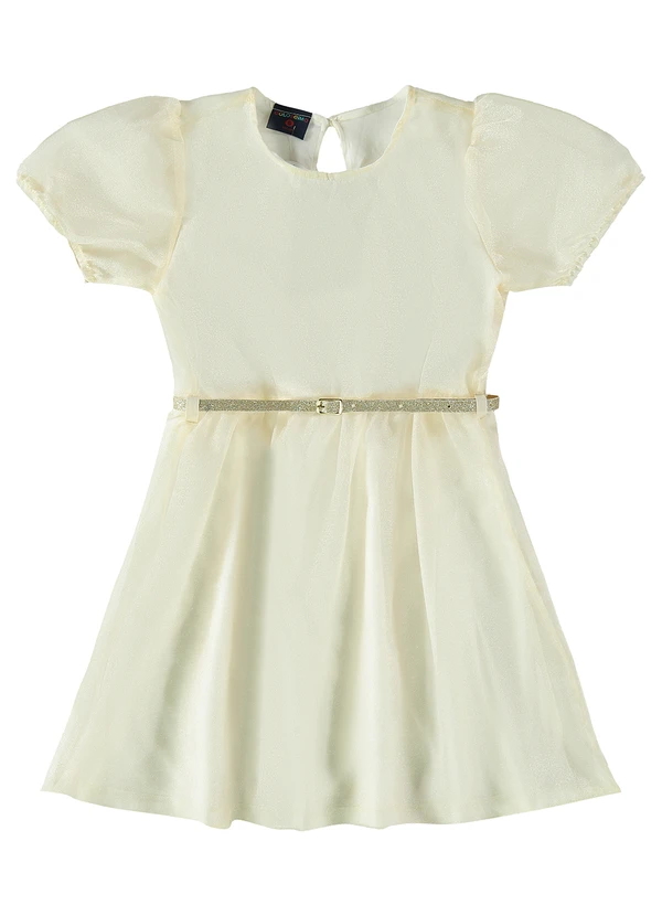 Guloseima - Vestido em Organza com Forro Off White
