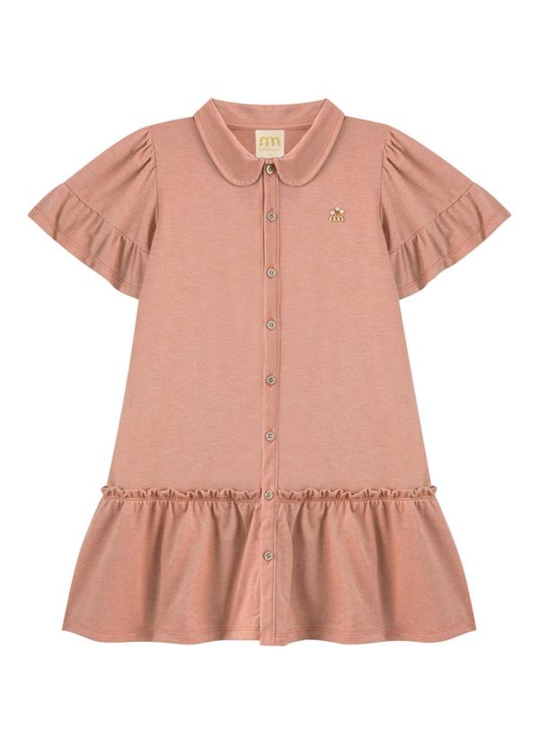 Milli e Nina - Vestido em Piquet Vintage Marrom