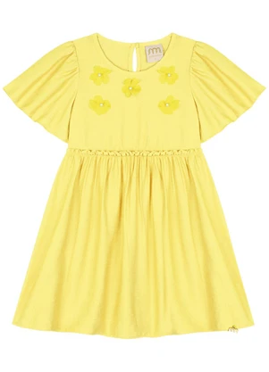 Milli e Nina - Vestido em Poliamida Rajada Amarelo - MILLI E NINA
