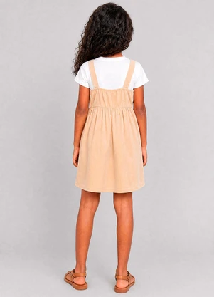Milli e Nina - Vestido em Tecido Hawaii Listrado Amarelo - MILLI E NINA