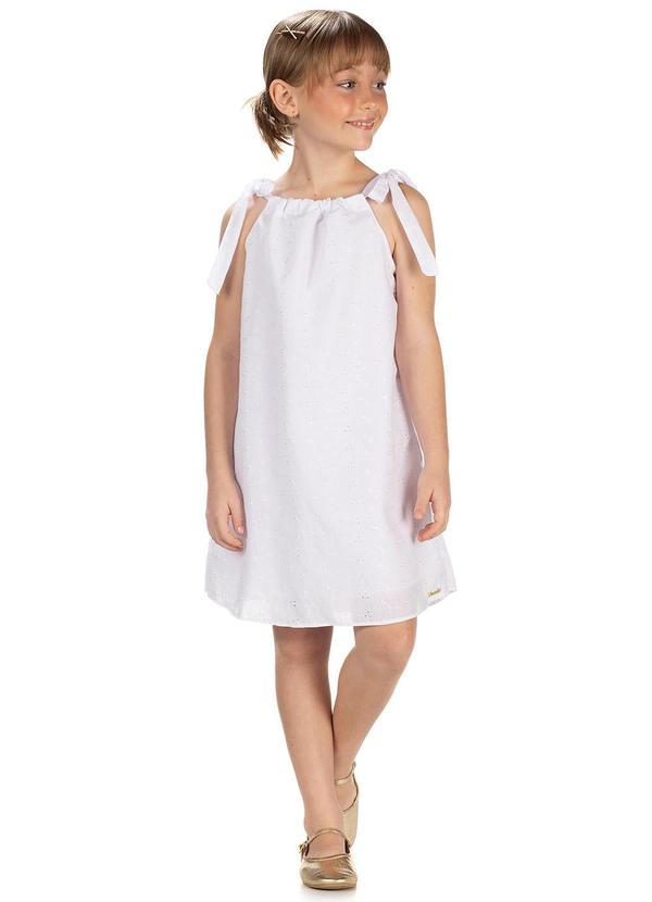 Amada - Vestido em Tecido Plano Laise Bordado Branco