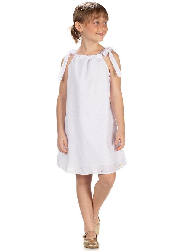 Amada - Vestido em Tecido Plano Laise Bordado Branco