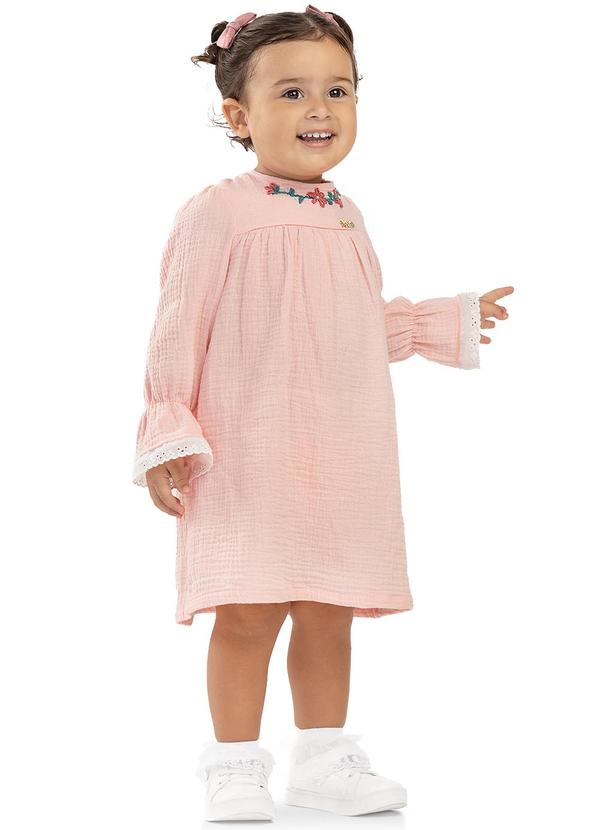 Alekids - Vestido em Tecido Plano Rosa
