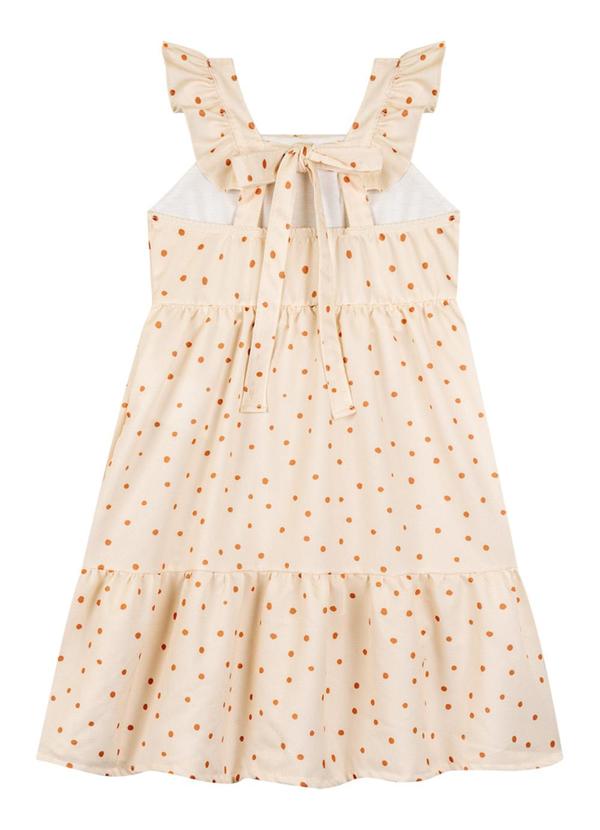 Milli e Nina - Vestido em Tecido Rajado Orvalho da Manhã Bege 2