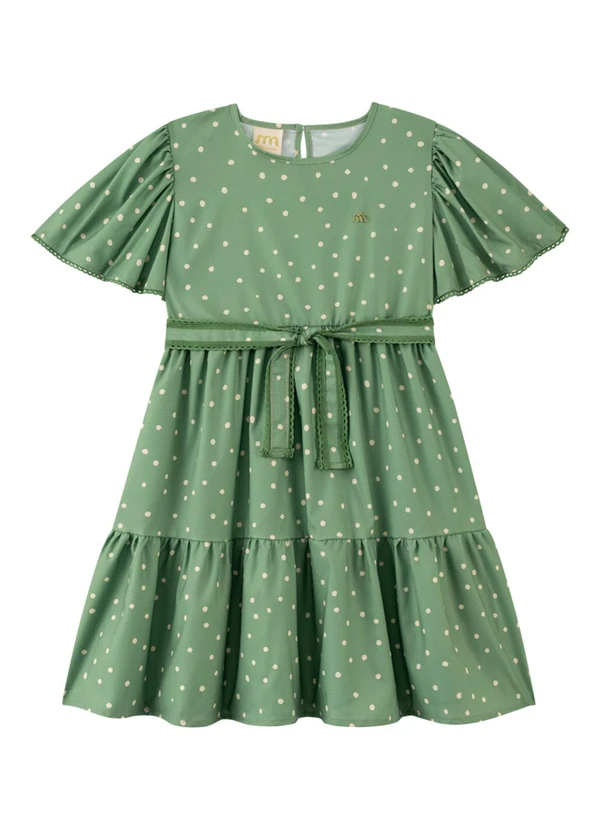 Milli e Nina - Vestido em Tecido Rajado Orvalho da Manhã Verde 2