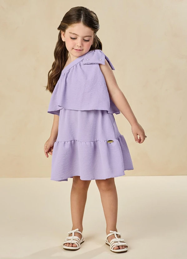 Milli e Nina - Vestido em Tecido Wind Roxo