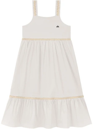 Milli e Nina - Vestido em Tricoline Bege - MILLI E NINA