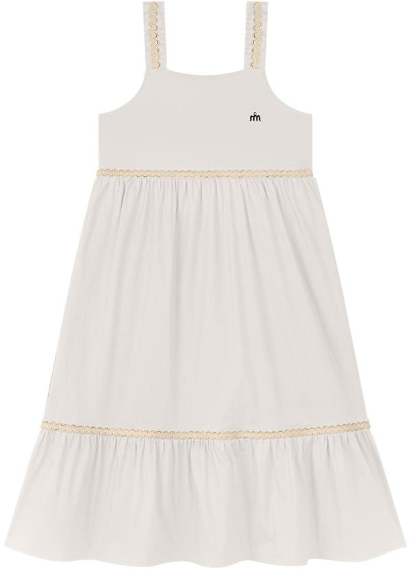 Milli e Nina - Vestido em Tricoline Bege