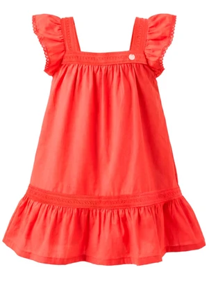 Mundi - Vestido em Tricoline com Renda Vermelho - MUNDI