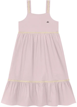 Milli e Nina - Vestido em Tricoline Rosa - MILLI E NINA