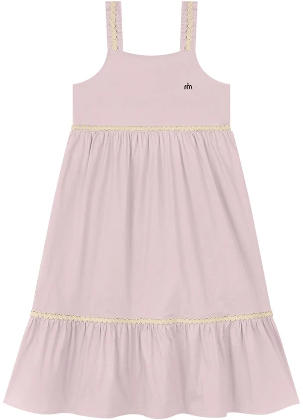 Milli e Nina - Vestido em Tricoline Rosa