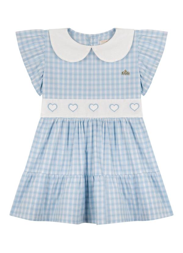 Milli e Nina - Vestido em Tricoline Vichy Azul 4