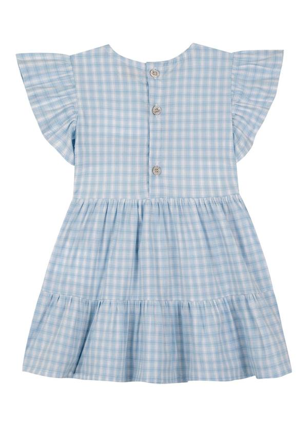 Milli e Nina - Vestido em Tricoline Vichy Azul 5