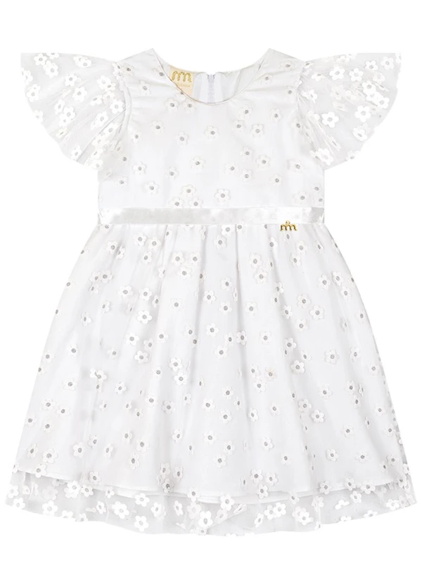 Milli e Nina - Vestido em Tule 3d Branco 2