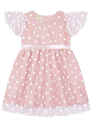 Milli e Nina - Vestido em Tule 3d Rosa - MILLI E NINA