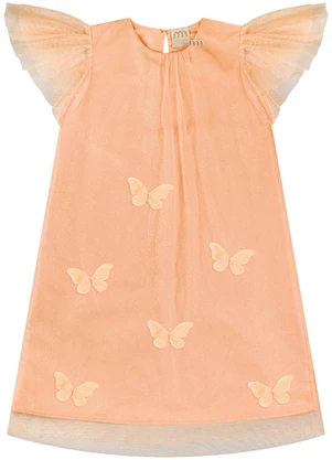Milli e Nina - Vestido em Tule Brilho Laranja - MILLI E NINA