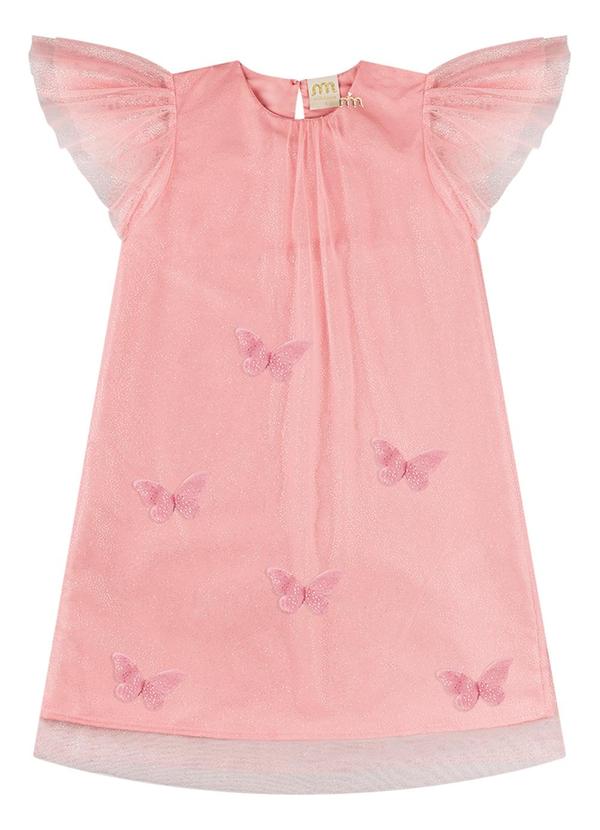 Milli e Nina - Vestido em Tule Brilho Rosa 2