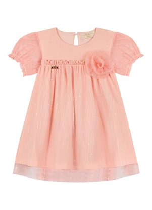 Milli e Nina - Vestido em Tule Brilho Rosa - MILLI E NINA