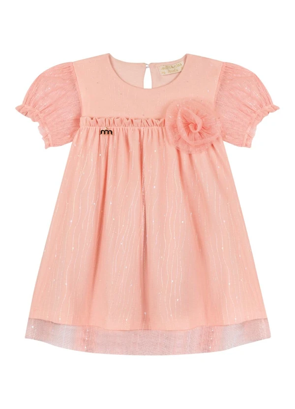 Milli e Nina - Vestido em Tule Brilho Rosa 2