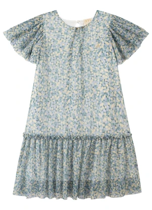 Milli e Nina - Vestido em Tule com Pérolas Verde - MILLI E NINA