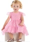 Quimby - Vestido em Tule Forrado para Bebê Branco - variação: Rosa