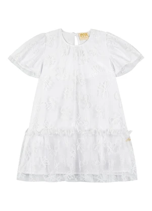 Milli e Nina - Vestido em Tule Laços Bambina Branco - MILLI E NINA