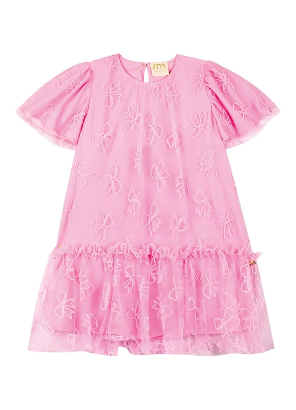 Milli e Nina - Vestido em Tule Laços Bambina Rosa 3