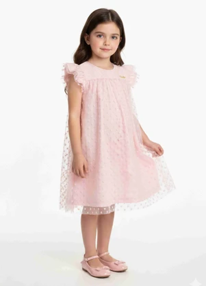 Amada - Vestido em Tule Poa Rosa - AMADA