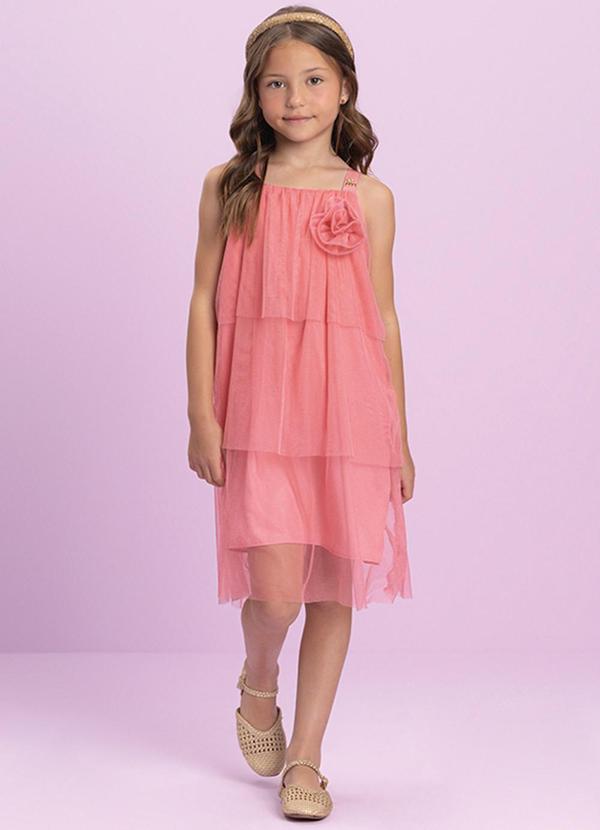 Milli e Nina - Vestido em Tule Rosa