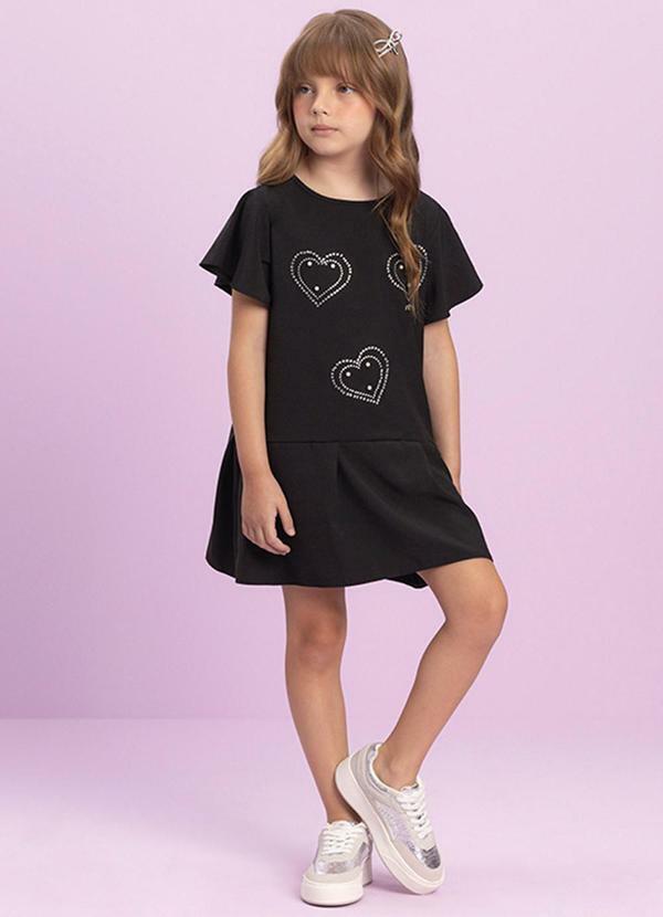 Milli e Nina - Vestido em Twill Stretch Giorno Preto