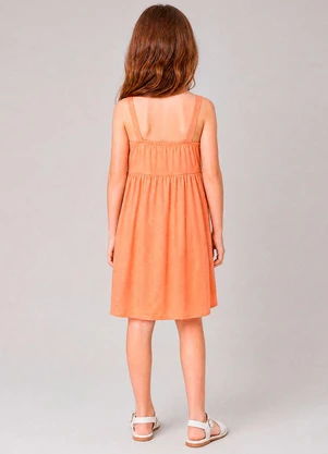 Marlan - Vestido em Viscose e Linho com Alças Laranja - MARLAN