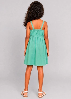 Marlan - Vestido em Viscose e Linho com Alças Verde - MARLAN