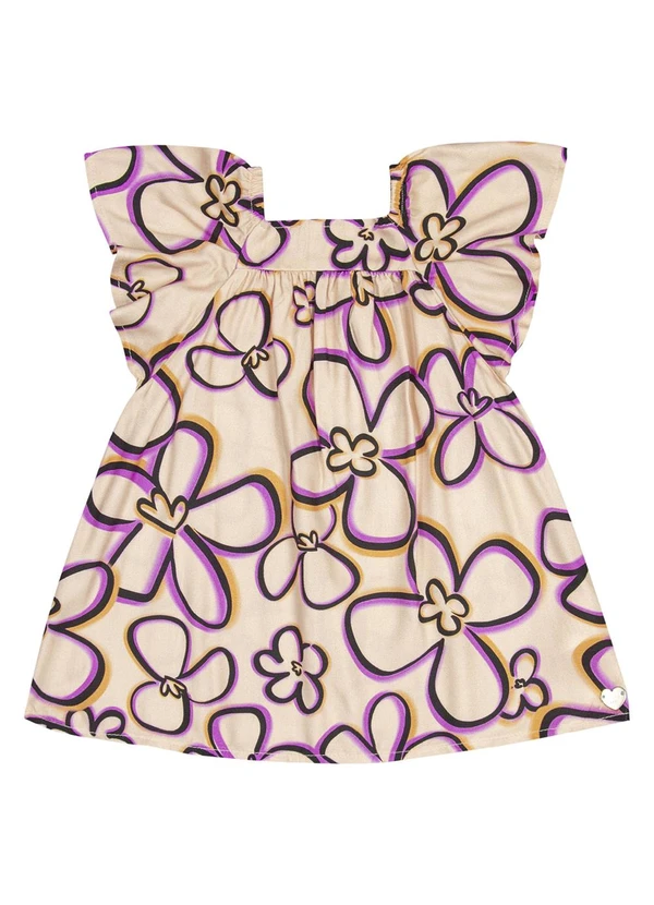 Quimby - Vestido em Viscose Laranja