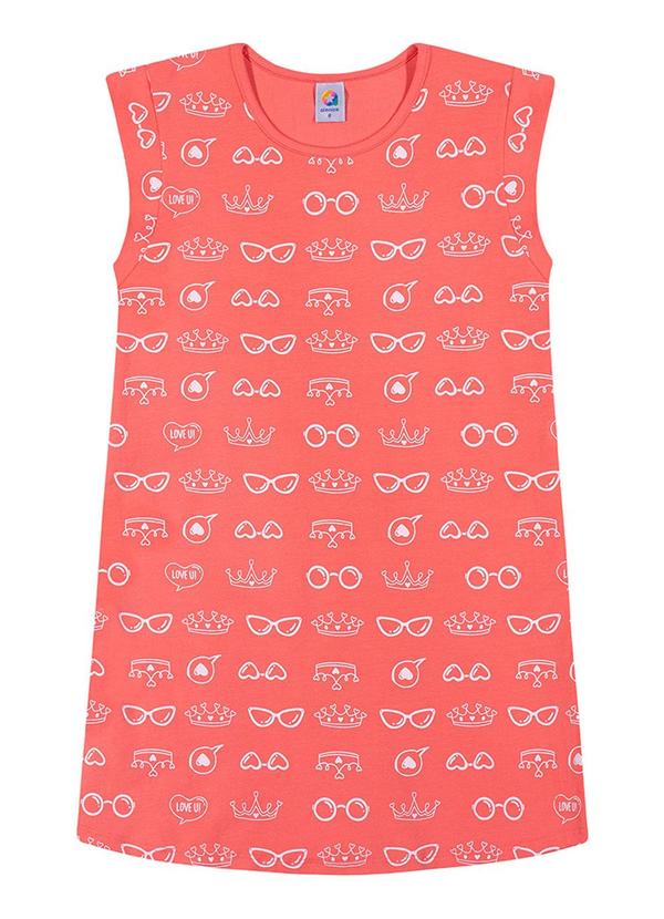 Alenice - Vestido Estampa Acessórios Menina Laranja