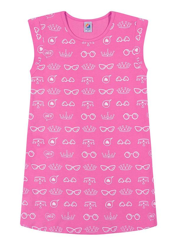 Alenice - Vestido Estampa Acessórios Menina Rosa 