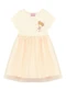 Duduka - Vestido Infantil Regata com Saia Flores  Azul  - variação: Bege