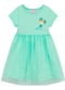 Duduka - Vestido Infantil Regata com Saia Flores  Azul  - variação: Verde