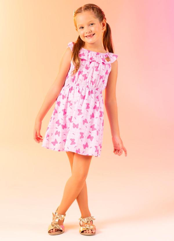 Cativa Kids - Vestido Estampa Borboletas Lilás
