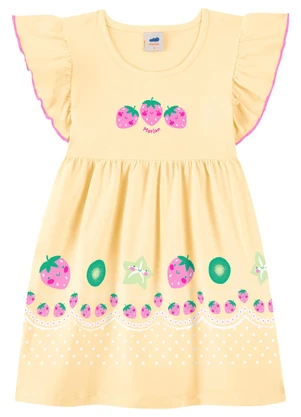 Marlan - Vestido Estampa com Glitter e Strass Amarelo - MARLAN