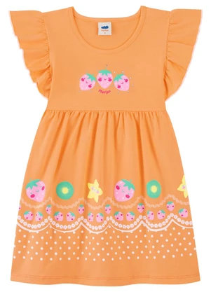 Marlan - Vestido Estampa com Glitter e Strass Laranja - MARLAN