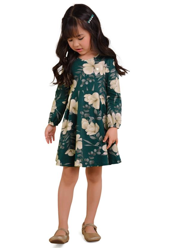 Milon - Vestido Estampa de Flores Verde