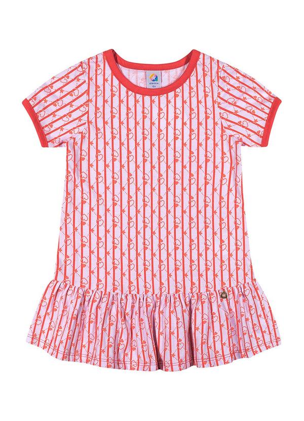 Alenice - Vestido Estampa Divertida Menina Vermelho 2