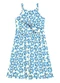 Duduka - Vestido  Estampa Flores com Amarração  Bege - variação: Bege