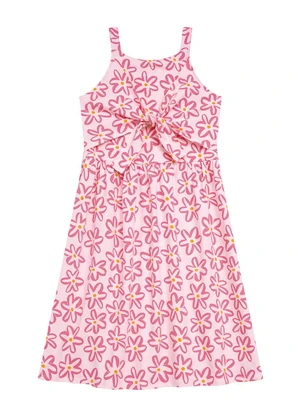 Duduka - Vestido  Estampa Flores com Amarração  Rosa - DUDUKA