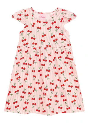 Duduka - Vestido Estampa Rotativa Cereja Vermelho - DUDUKA