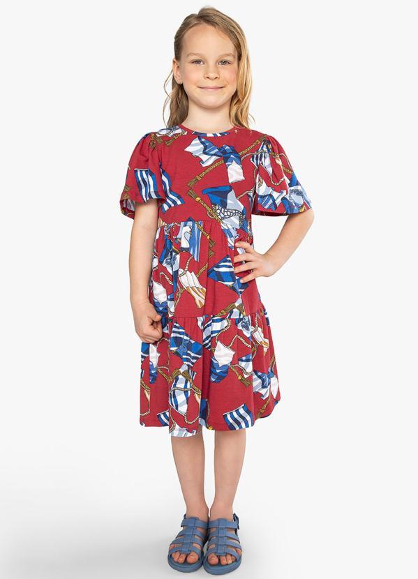 Bimbi - Vestido Estampa Vermelho